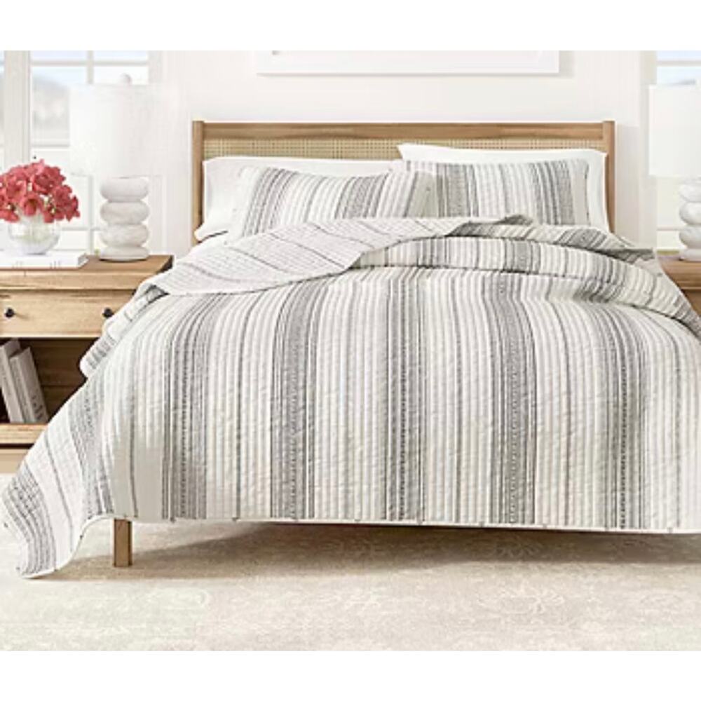 Liberty Farmhouse Stripe Reversible Quilt Set King Size